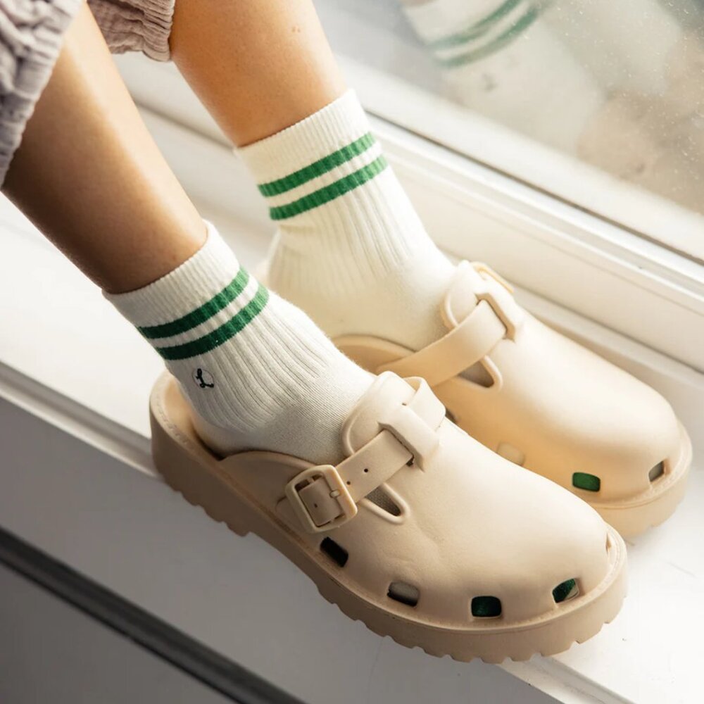 Free People Buckle Clogs Cream Platform Slip-On Mules – Karlie 7 nwt